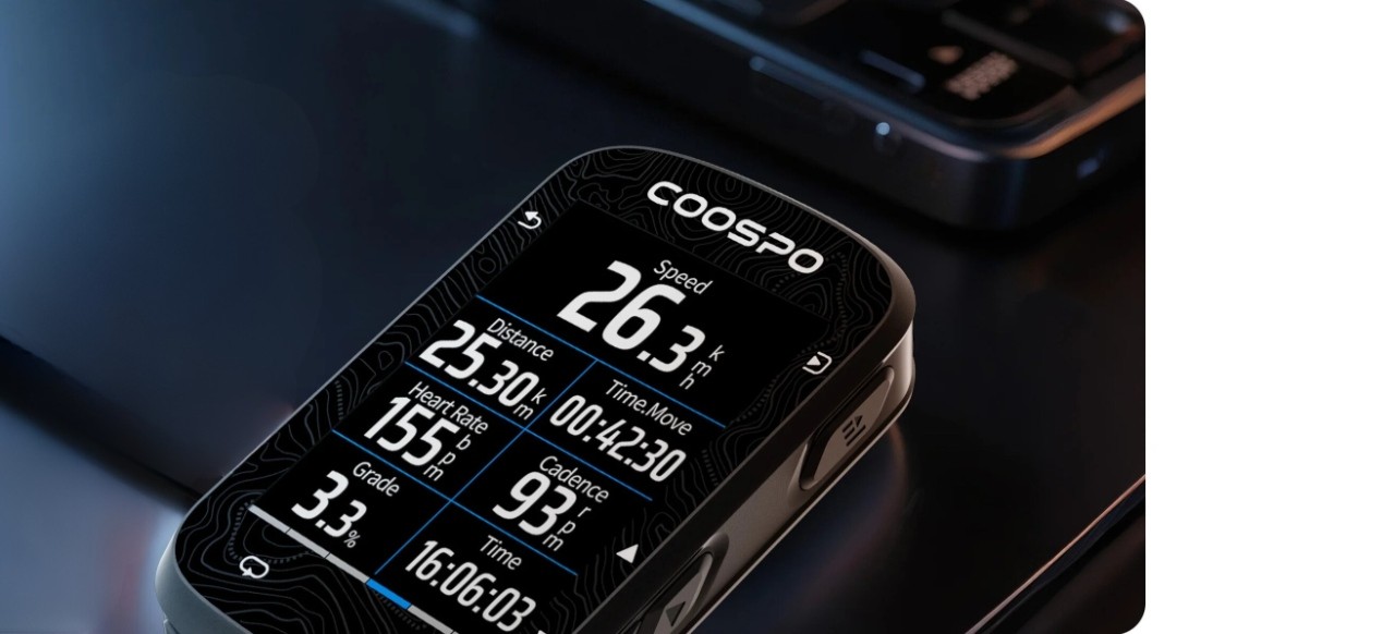 Computador GPS para bicicleta COOSPO CS600 con pantalla táctil a color, resistente al agua IPX7, ciclocomputador inalámbrico compatible con Bluetooth/ANT+, retroiluminación automática, navegación por ruta y batería de 36 horas de duración. Computador GPS para bicicleta COOSPO CS600 con pantalla táctil a color, resistente al agua IPX7, ciclocomputador inalámbrico compatible con Bluetooth/ANT+, retroiluminación automática, navegación por ruta y batería de 36 horas de duración.